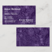 Creepy Cloister 02 - Abstact Tex - Donker Violet Visitekaartje (Voorkant / Achterkant)