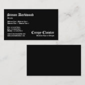 Creepy Cloister - Zwart Visitekaartje (Voorkant / Achterkant)