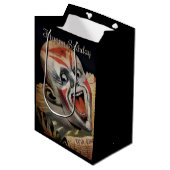 Creepy Clown Birthday Gift Bag Medium Cadeauzakje (Voorkant Gekanteld)