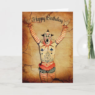 Creepy Clown Birthday-kaart Feestdagen Kaart
