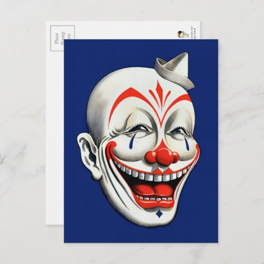 Creepy Clown Briefkaart (Voorkant / Achterkant)