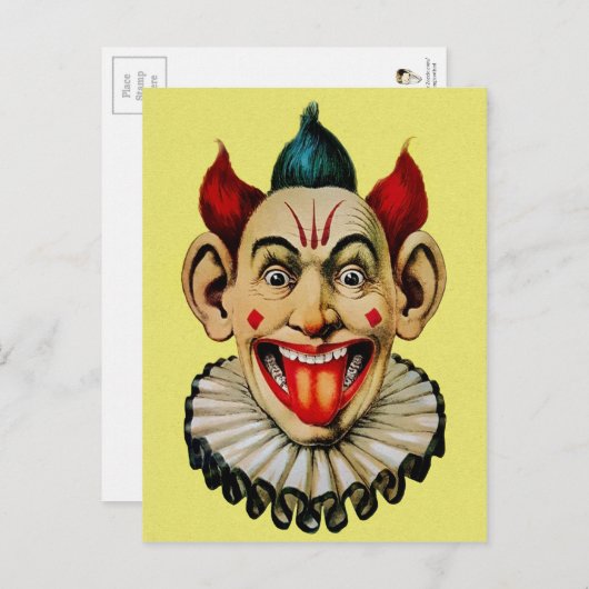 Creepy  Clown Briefkaart (Voorkant / Achterkant)