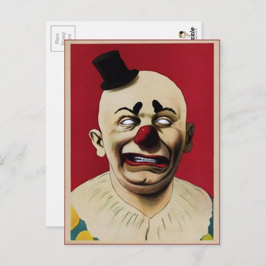 Creepy Clown Briefkaart (Voorkant / Achterkant)