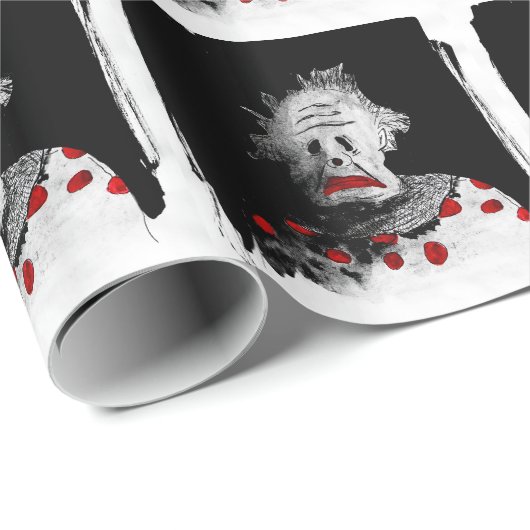 Creepy clown cadeaupapier (Rol Hoek)