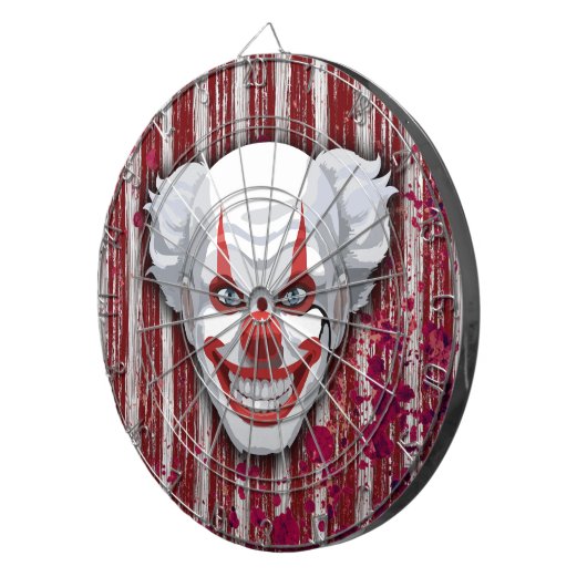 Creepy Clown Carnaval Halloween Dartbord (Voorkant Rechts)