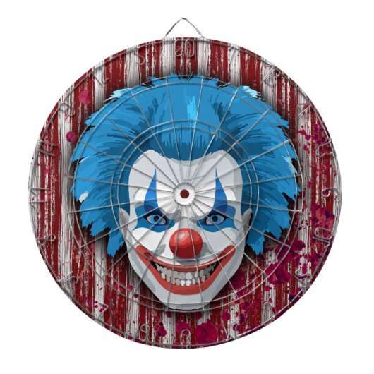 Creepy Clown Carnaval Halloween Dartbord (Voorkant)