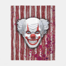 Creepy Clown Carnaval Halloween Fleece Deken
