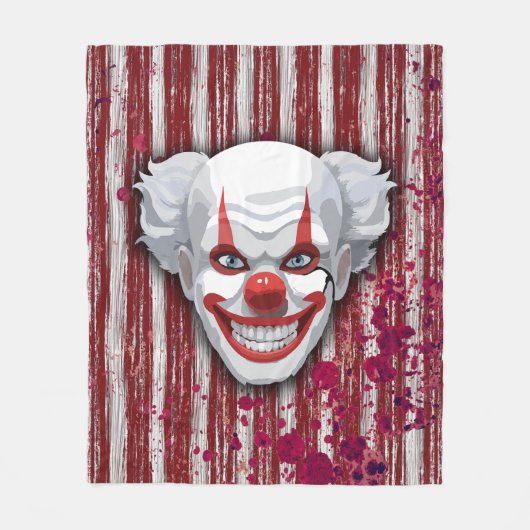 Creepy Clown Carnaval Halloween Fleece Deken (Voorkant)