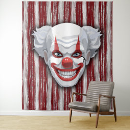 Creepy Clown Carnaval Halloween Foto Achtergrond Wandkleed
