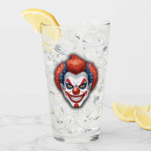 Creepy Clown Carnaval Halloween Glas (Voorkant ijs)