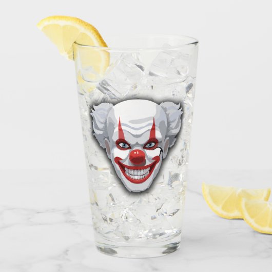 Creepy Clown Carnaval Halloween Glas (Voorkant ijs)