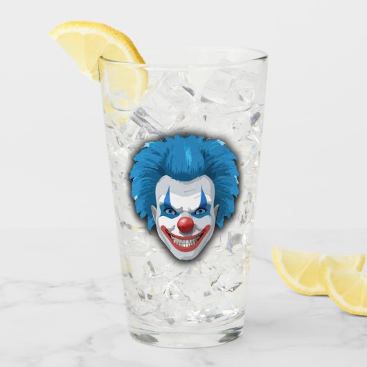 Creepy Clown Carnaval Halloween Glas (Voorkant ijs)