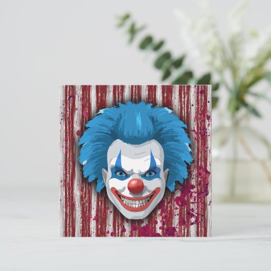 Creepy Clown Carnaval Halloween Kaart (Staand voorkant)