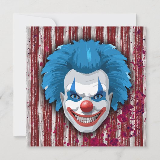 Creepy Clown Carnaval Halloween Kaart (Voorkant)