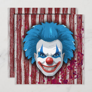 Creepy Clown Carnaval Halloween Kaart