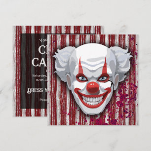 Creepy Clown Carnaval Halloween Kaart