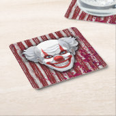 Creepy Clown Carnaval Halloween Kartonnen Onderzetters (Schuin)