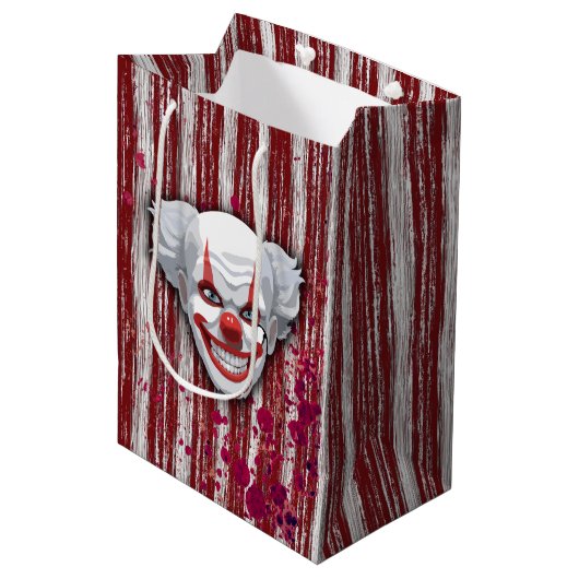 Creepy Clown Carnaval Halloween Medium Cadeauzakje (Voorkant Gekanteld)