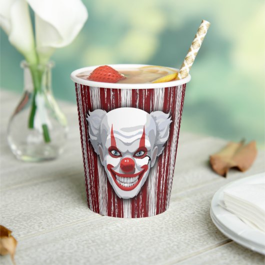 Creepy Clown Carnaval Halloween Papieren Bekers (Insitu)