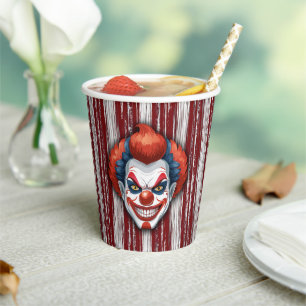 Creepy Clown Carnaval Halloween Papieren Bekers