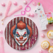 Creepy Clown Carnaval Halloween Papieren Bordje (Feest)