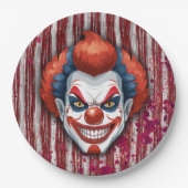 Creepy Clown Carnaval Halloween Papieren Bordje (Voorkant)
