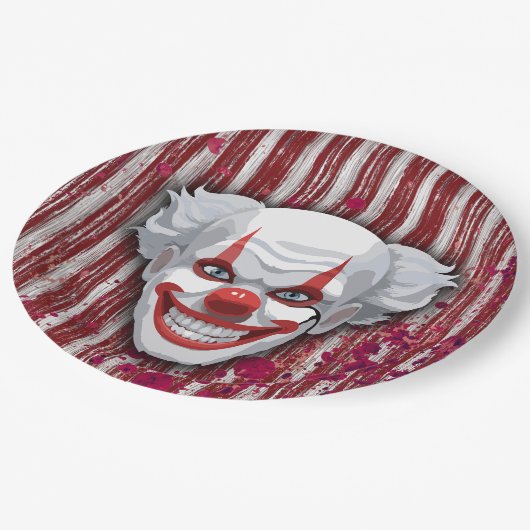 Creepy Clown Carnaval Halloween Papieren Bordje (Gekanteld)