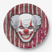 Creepy Clown Carnaval Halloween Papieren Bordje (Voorkant)