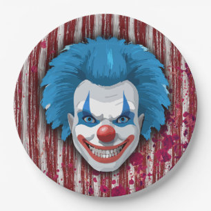 Creepy Clown Carnaval Halloween Papieren Bordje