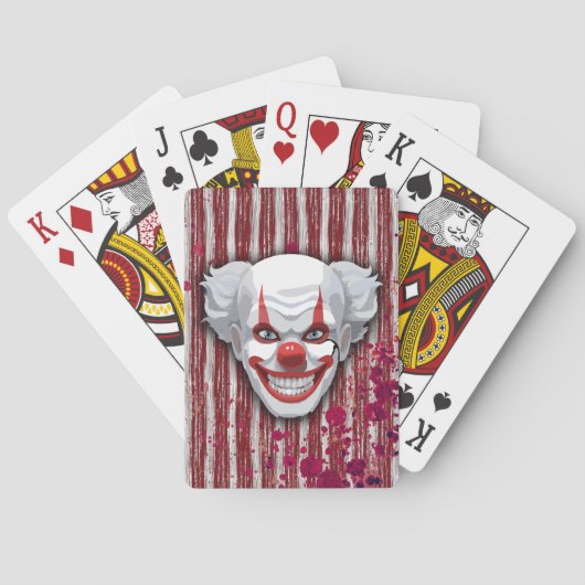 Creepy Clown Carnaval Halloween Pokerkaarten (Achterkant)