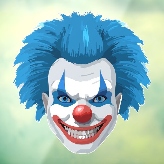 Creepy Clown Carnaval Halloween Raamsticker (Vel 3)