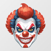 Creepy Clown Carnaval Halloween Raamsticker (Vel)