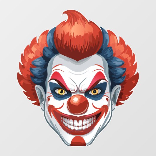 Creepy Clown Carnaval Halloween Raamsticker (Vel)