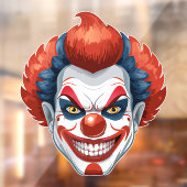 Creepy Clown Carnaval Halloween Raamsticker (Vel 2)