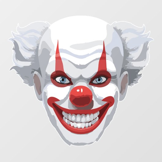 Creepy Clown Carnaval Halloween Raamsticker (Vel)