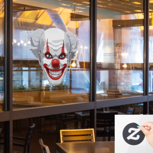 Creepy Clown Carnaval Halloween Raamsticker (Restaurant Raam)