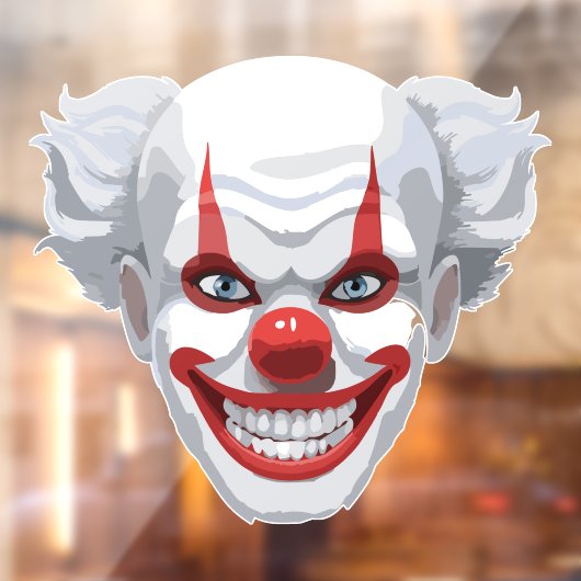 Creepy Clown Carnaval Halloween Raamsticker (Vel 2)