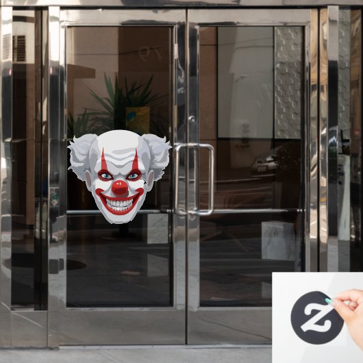 Creepy Clown Carnaval Halloween Raamsticker (Kantoordeur)