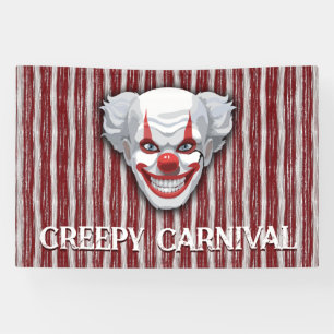 Creepy Clown Carnaval Halloween Spandoek