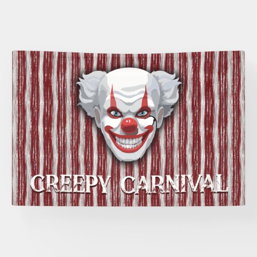 Creepy Clown Carnaval Halloween Spandoek (Horizontaal)