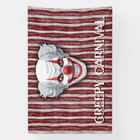 Creepy Clown Carnaval Halloween Spandoek (Verticaal)