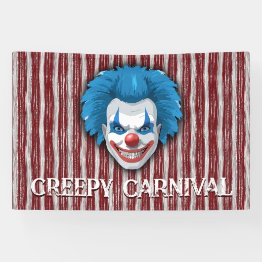 Creepy Clown Carnaval Halloween Spandoek (Horizontaal)