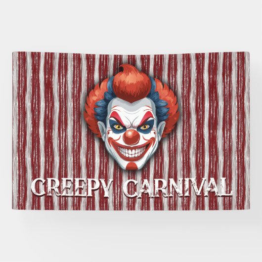 Creepy Clown Carnaval Halloween Spandoek (Horizontaal)