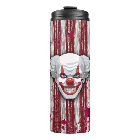 Creepy Clown Carnaval Halloween Thermosbeker (Voorkant)