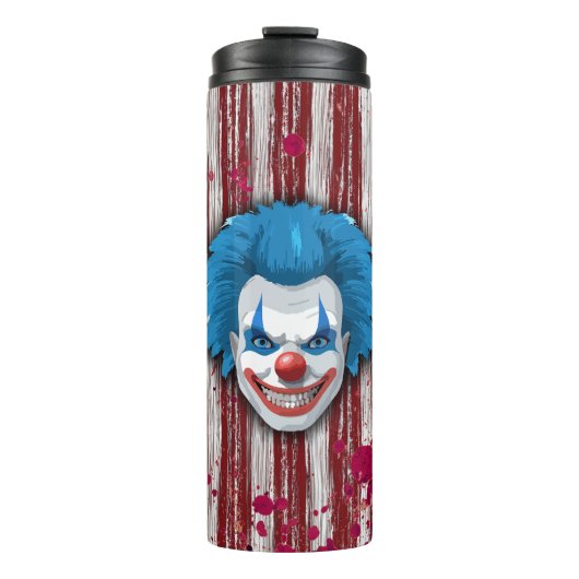 Creepy Clown Carnaval Halloween Thermosbeker (Voorkant)