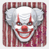 Creepy Clown Carnaval Halloween Vierkante Sticker (Voorkant)