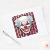 Creepy Clown Carnaval Halloween Vierkante Sticker (Envelop)
