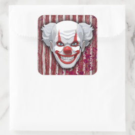 Creepy Clown Carnaval Halloween Vierkante Sticker