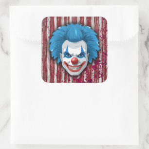 Creepy Clown Carnaval Halloween Vierkante Sticker