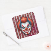 Creepy Clown Carnaval Halloween Vierkante Sticker (Envelop)